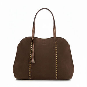 Marlon Brown Suede Tote Bag Made In Italy